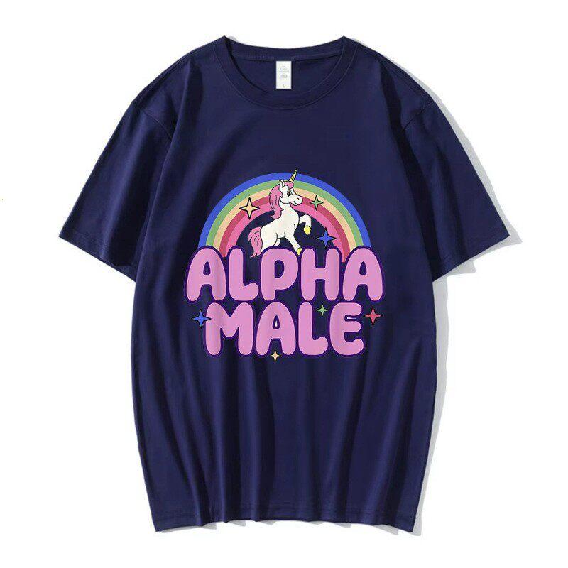 Funny Meme Unicorn Rainbow Graphic Print Tshirt Unisex Women Harajuku Pop Fashion Cotton Summer New Tee Loose Casual Oversized Top