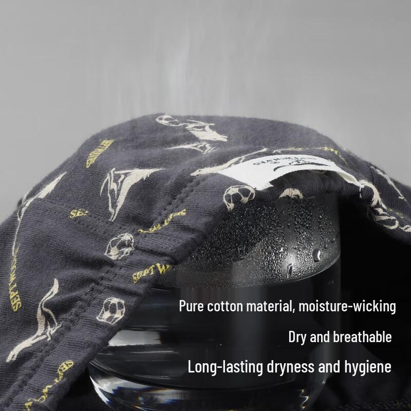 Septwolves Men's 100% Cotton Antibacterial Boxer Briefs