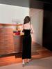 Socialite Style Sexy Low-Cut Spaghetti Strap Maxi Dress with Slimming High Waist and Slit