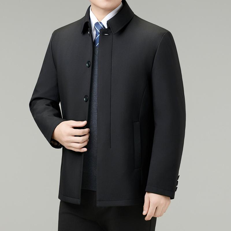 

Brand Premium Men s Cotton Jacket - Autumn/Winter Thickened, Plus Size, Lapel Style for Middle-Aged & Elderly 190 чорний