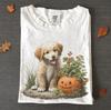Golden Retriever Halloween Shirt, Cute Pumpkin Puppy Tee, Fall Dog Lover Comfort Colors T-Shirt, Autumn Dog Mom Gift