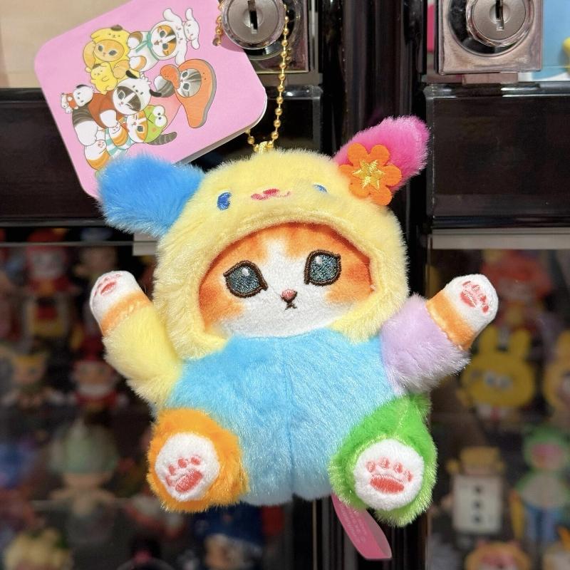 Cute Cat Rabbit Plush Keychain Backpack Charm Stuffed Animal Pendant Decoration Girly Gift