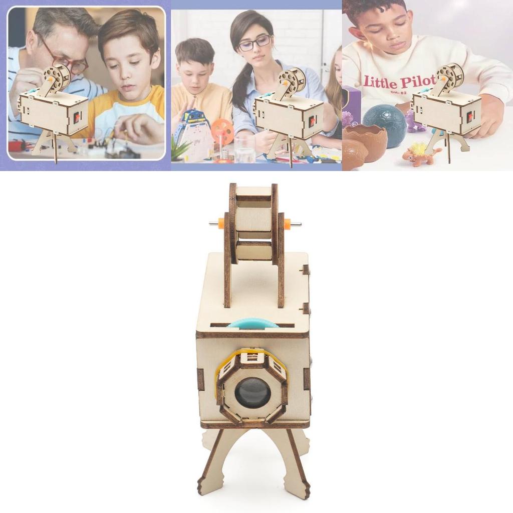 Wooden Diy Science Projector Kit Fun Physics Experiment Toy For Elementary School Students R-61