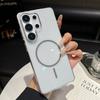 S26 is suitable for Samsung S25 + all-inclusive PC high transparency large hole thin ring magnetic suction S24U mobile phone case anti-drop S23 case