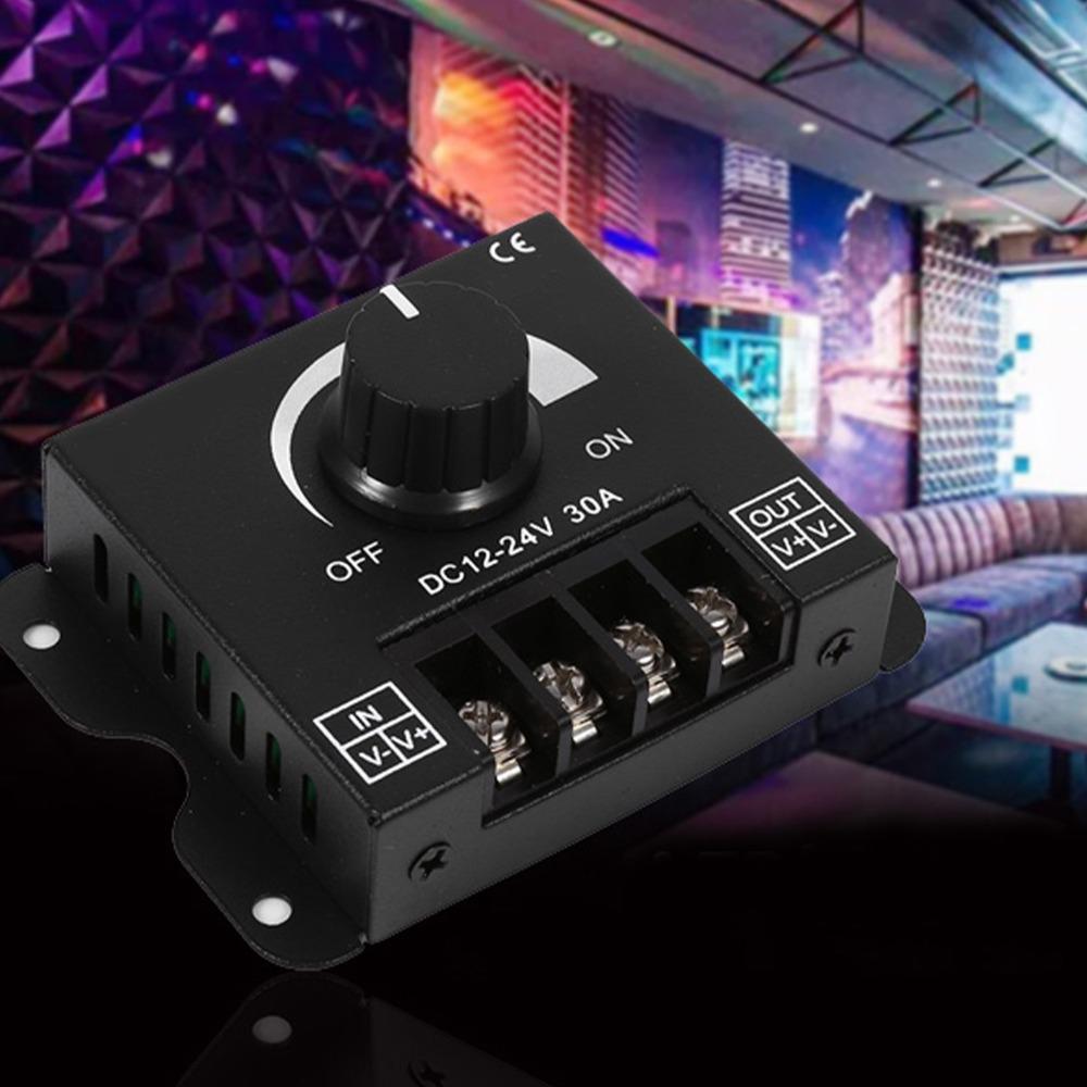 30A Current LED Dimmer Switch 12V-24V DC Adjustable Brightness Controller  Under Cabinet Lighting