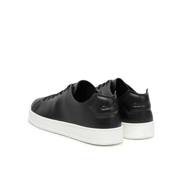 Men's Calvin Klein Low Top Lace Up Unlined Lth Sneakers Hm0hm01885 Black