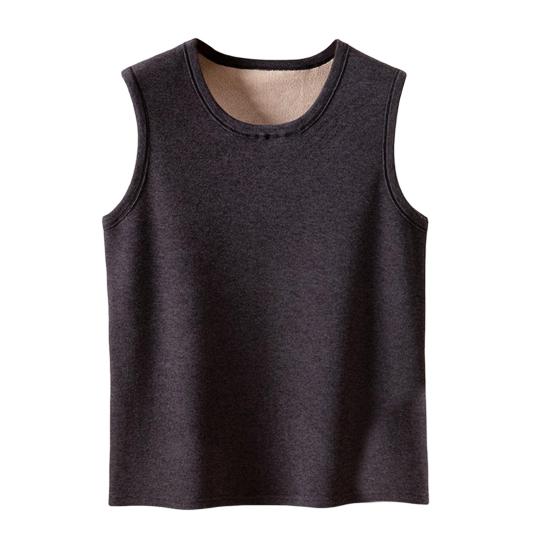 Men Thermal Tank Top Warm Fleece Lined Undershirt Sleeveless Crew Neck Base Layer Shirt Thickened Vest for Autumn And Winter