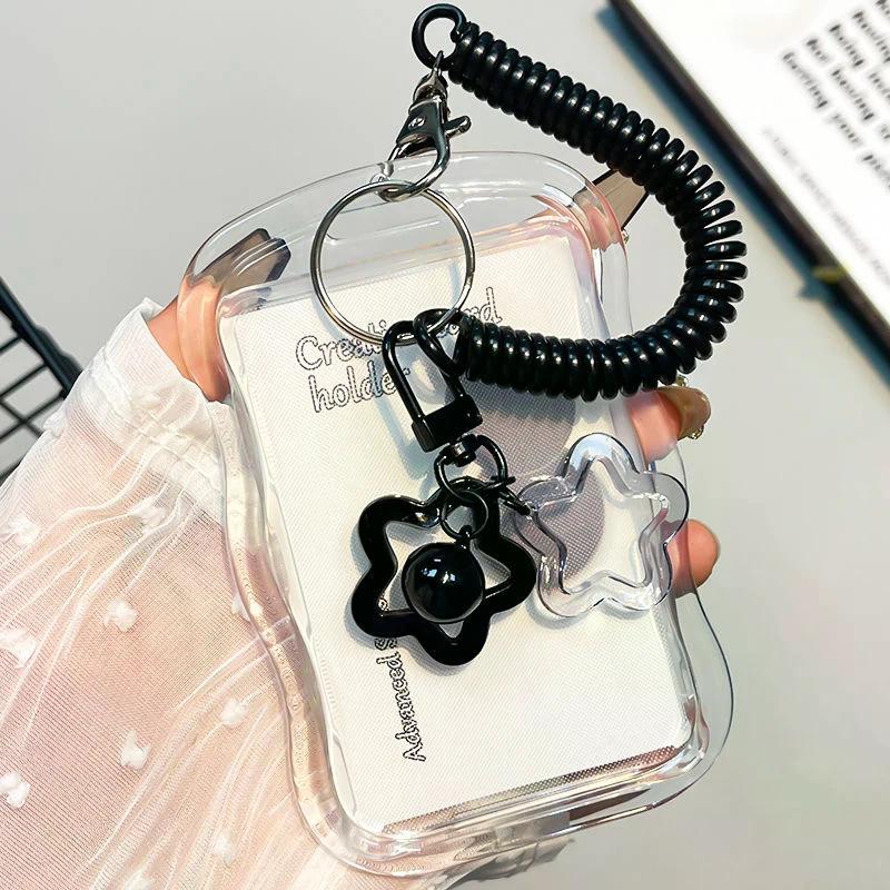 Kpop Photocard Holder Transparent Card Holder Keychain Photo Sleeves Bus Card Student Card Case Photo Protector