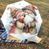 1PC Santa Claus SnowflakesAutomatic Open/Close Umbrella with Windproof, 8-Rib Sturdy Canopy, Durable Ribs, Fashionable Design, Outdoor Accessory, Fun