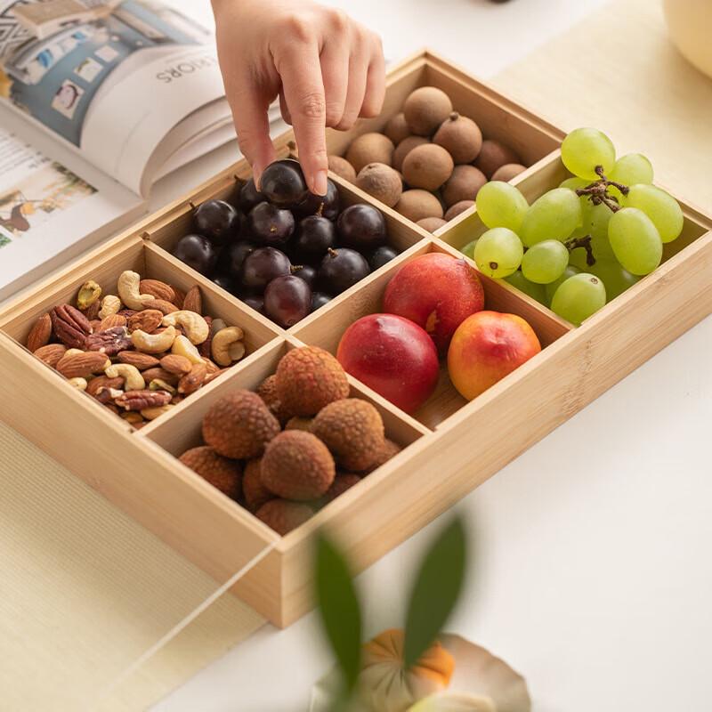 Ningzhao Wooden Multi-Compartment Snack Tray with Lid