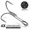 10pcs 4X Strengthen Fishing Brabed Hooks for Big Sea Fish Game Treble Hooks Artificial Bait Fishhooks Size 6/0# 7/0# 8/0# 10/0# 260319