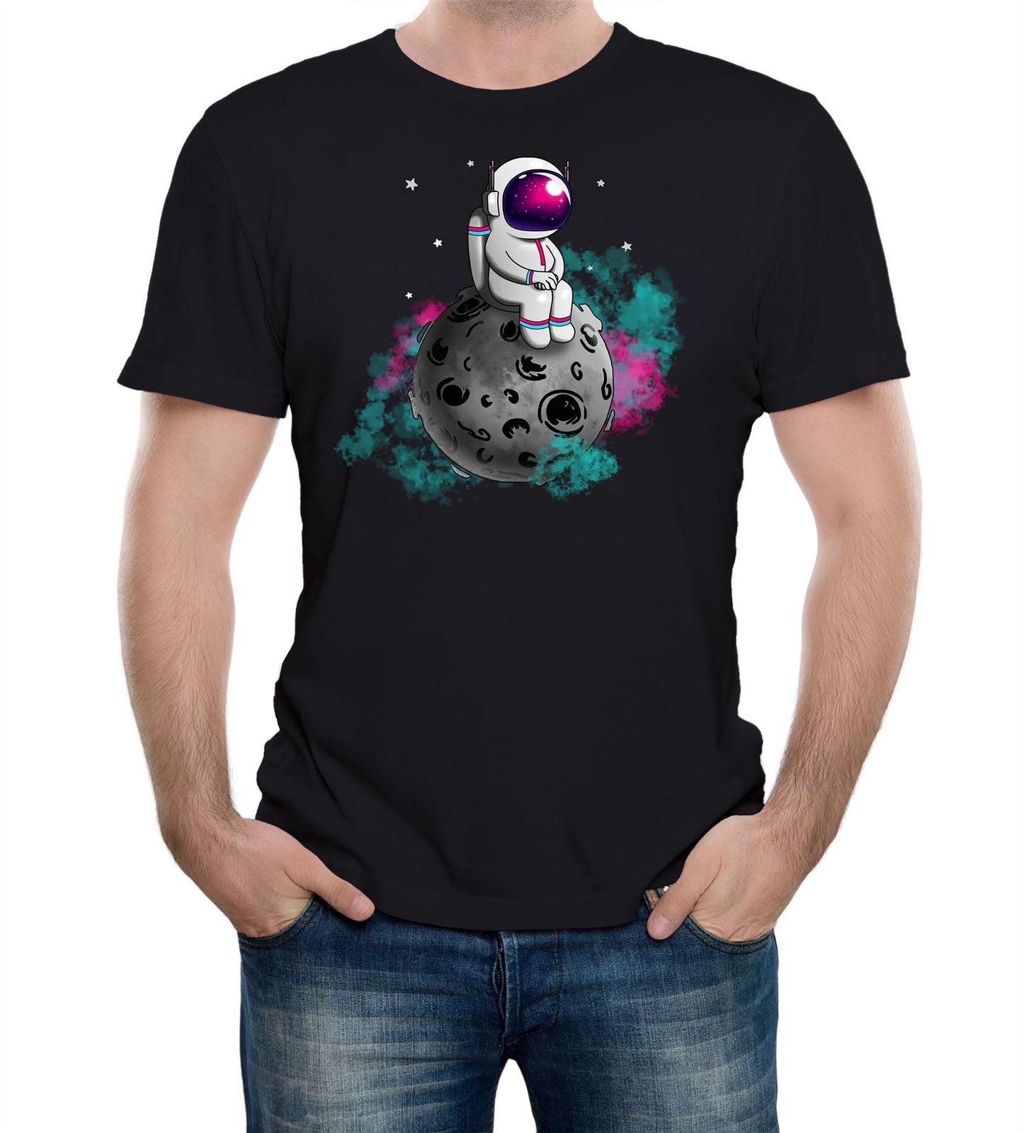Spaceman Moon Mens T Shirt Mens Womens Tees Top Asteroid Funny Science Cool Stars Astronaut M