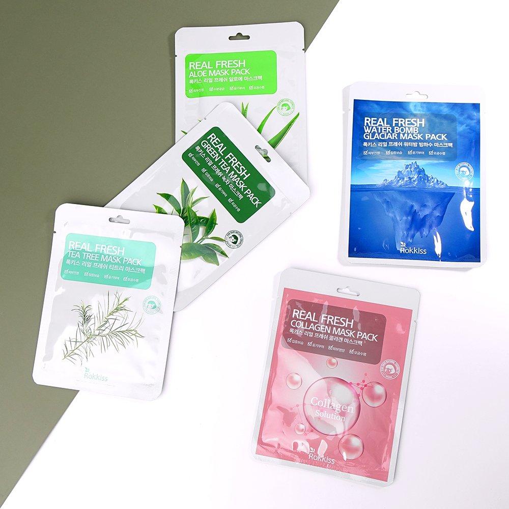 Rokkiss Real Fresh Mask Packs 5 types, 50 pieces per set