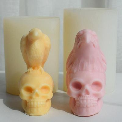 Halloween Nowa Forma Czaszki Wrona Orzeł Stojący na Duchu Głowa Czaszka Świeca Aromaterapeutyczna Forma z Żelu Krzemionkowego