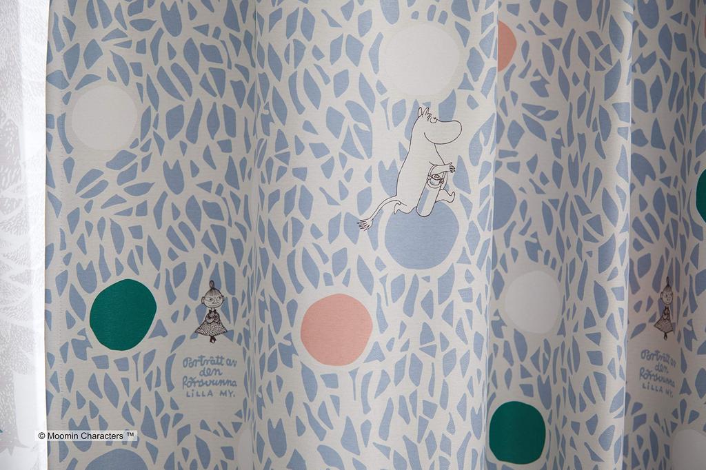 Suminoe MOOMIN Color Circle Curtain 1 100 x 178 Drape, Panel, cm, B, 323-75158
