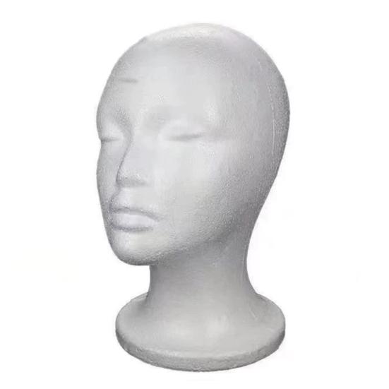 Foam Head for Wigs Female Mannequin Head Headset Wig Display Stand Hairpieces Hats Holder Lightweight Cap Stand for Home Salon Travel