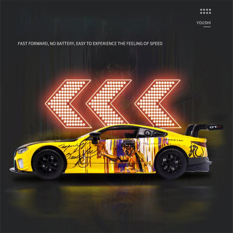 1/32 BMW M8 GTE Collaboration Version Alloy Sports Car Model Diecasts Metal Racing Car Vehicles Model Sound Light Kids Toys Gift