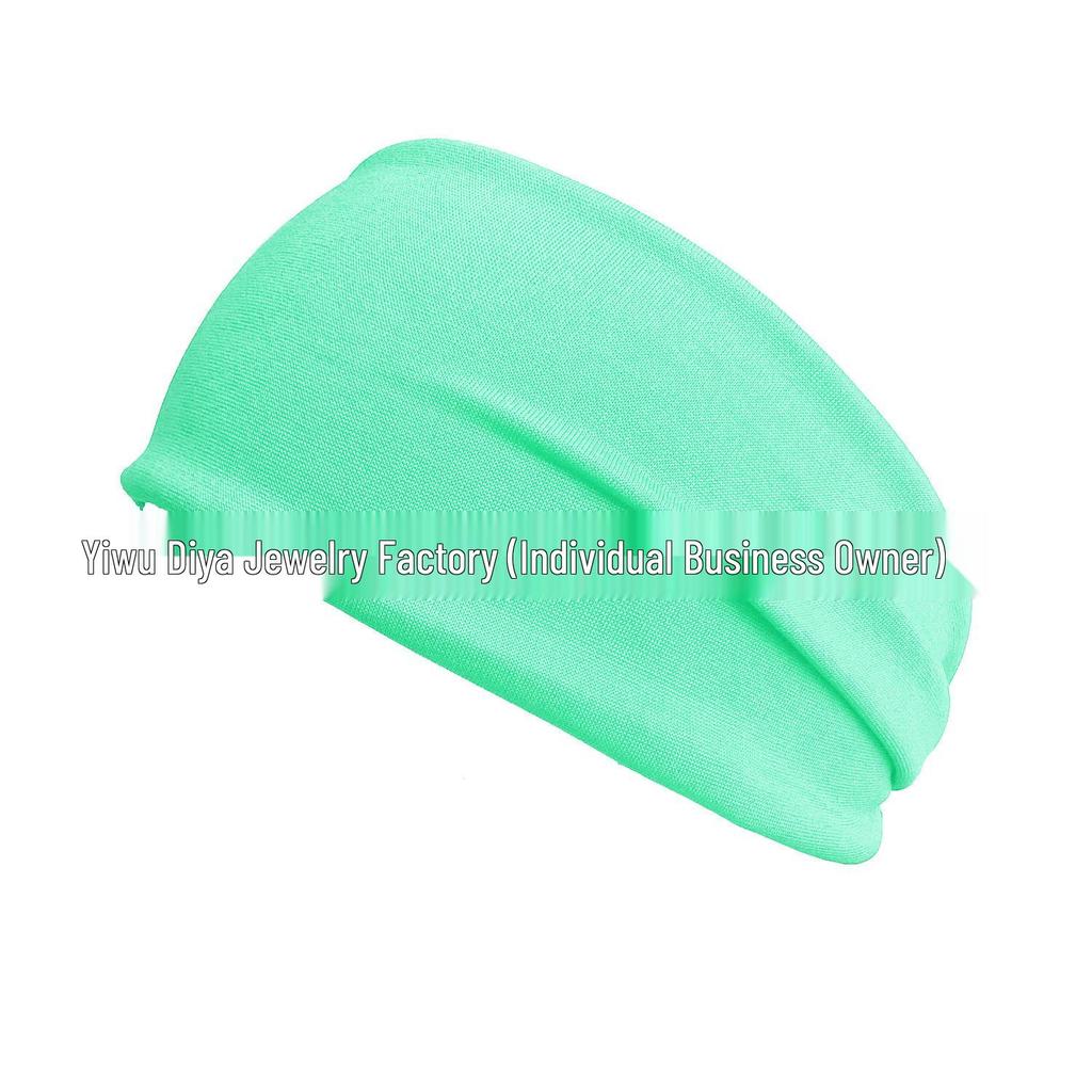 Unisex Elastic Sports & Yoga Headbands, Sweat-Absorbing Cotton Hair Accessories, Solid Colors