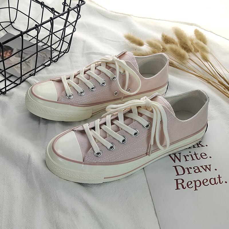 Sky blue fairy pink canvas shoes schoolgirl board shoes 18