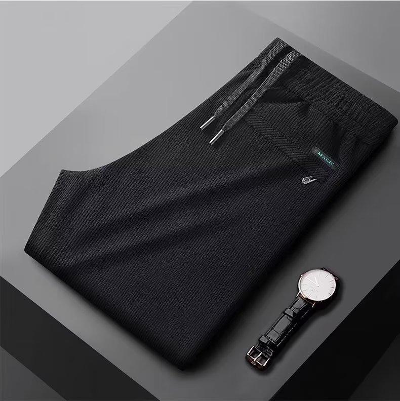 Autumn and winter new corduroy pants men's straight casual pants men's fleece thickened trousers