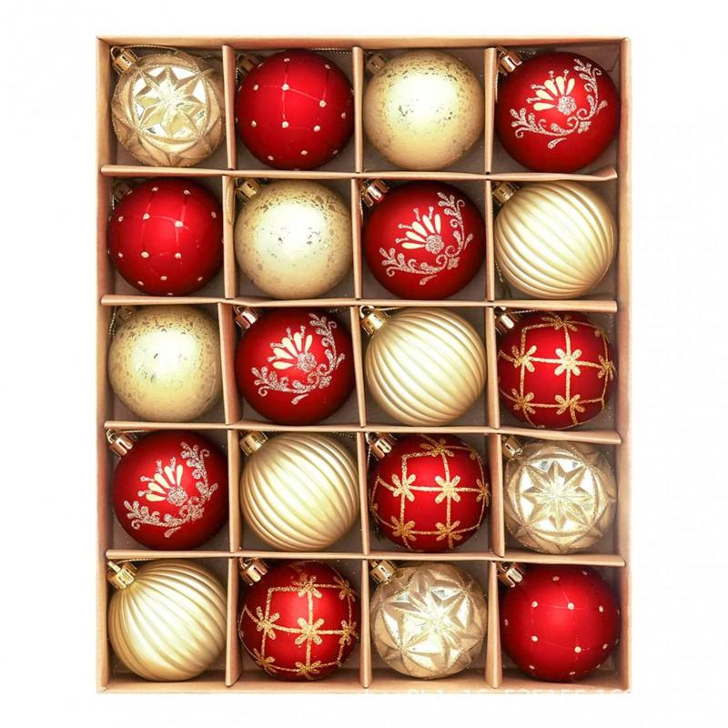 6cm Weihnachtskugeln 20er Set Galvanisierte Kunststoffkugeln Weihnachtsbaum Hängedekorationen