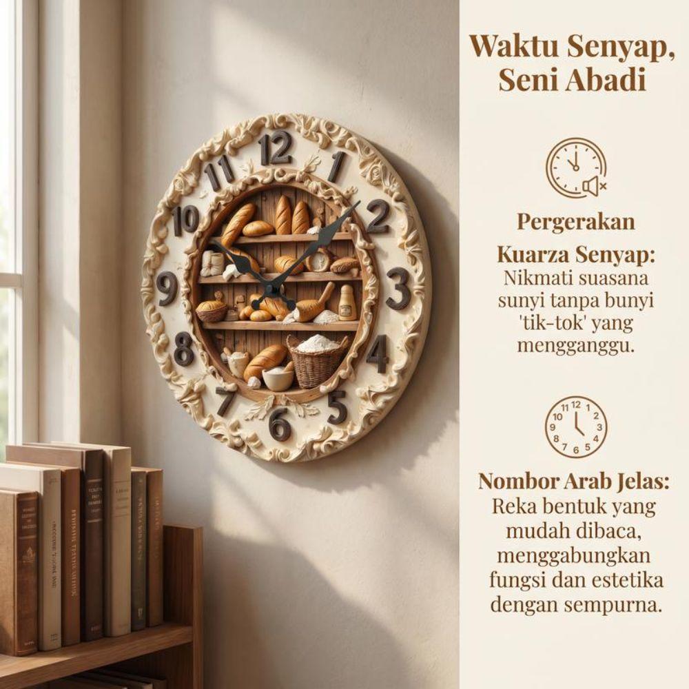 Wood Dessert Theme Wall Clock Silent Sweep Movement Silent Wooden Wall Clock Living Room Decor