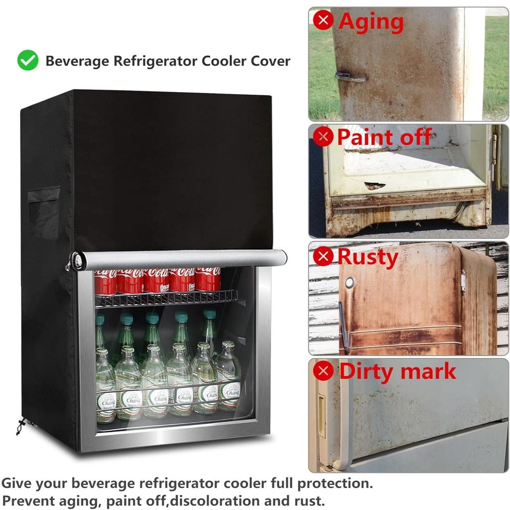 210D Oxford Cloth Upright Refrigerator Outdoor Refrigerator Cover Protective Cover Refrigerator Dust Cover Refrigerator Cover