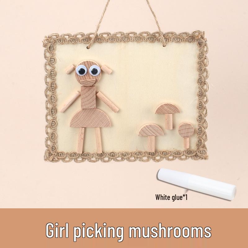 Dziecięcy zestaw do samodzielnego wykonania ramki na zdjęcia z naturalnego plastra drewna