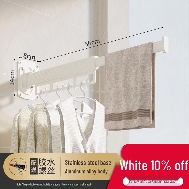Aluminum Alloy Folding Clothes Drying Rack: No-Drill, Indoor/Outdoor Use