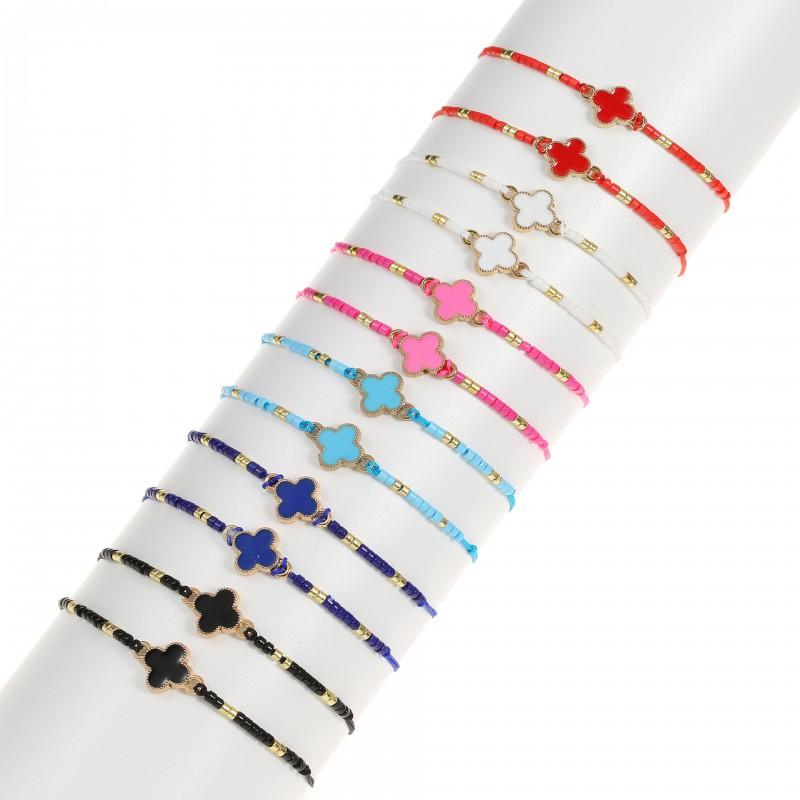 Multicolor Beaded Cross Bracelet Set Alloy Woven Handmade Fashion Accessory Men Women