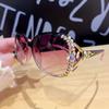 Sunglasses Women Sticker Diamond Decorative Sun Glasses Women Anti-reflective UV400 Gradual Change Color Outdoor Sunglasses