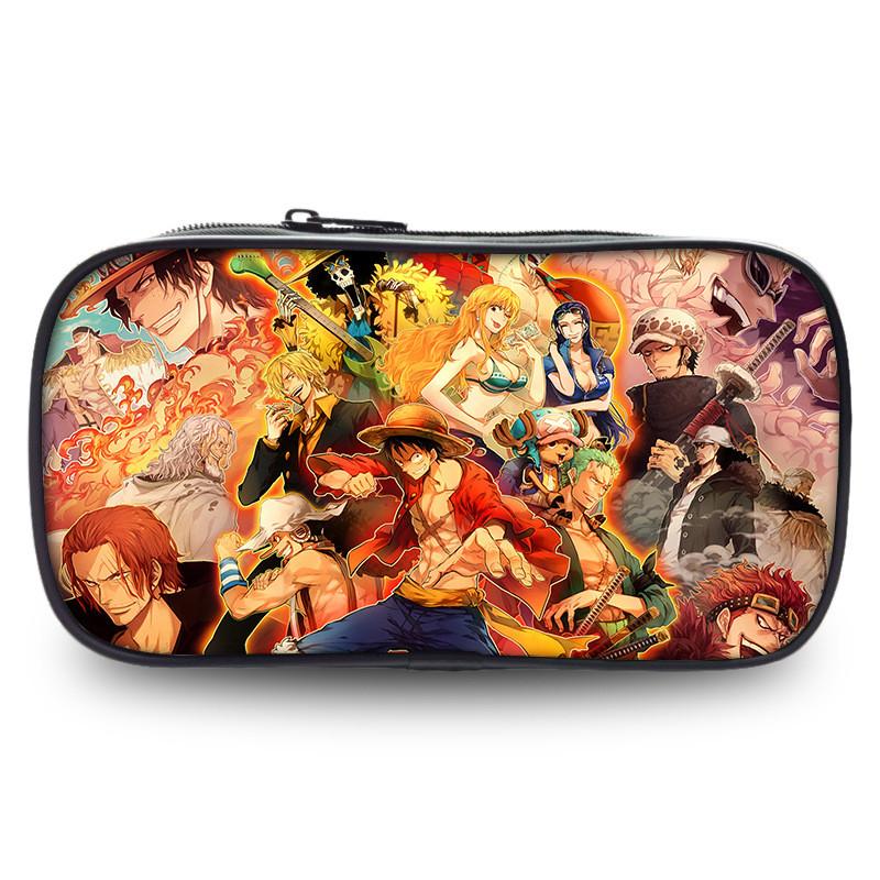 Durable One Piece Wano Themed Zoro Luffy Student Pen Bag With Prints
