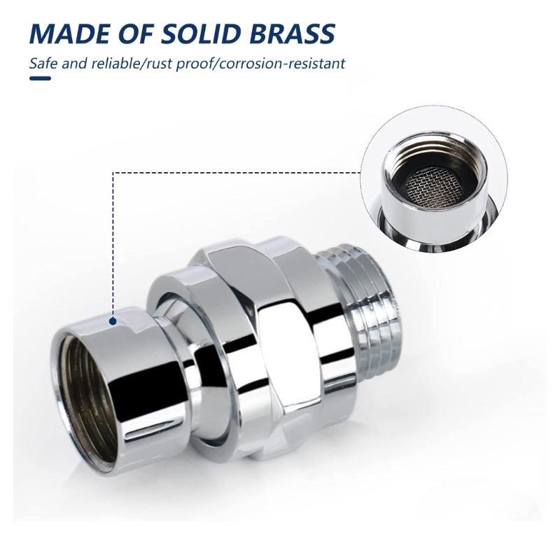 Shower Head Balls Adapter Brass Adjustable Shower Arm Connector Brass Shower Connector Balls Joint Easy to Install