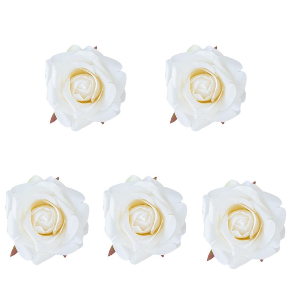 

5Pcs Lifelike Artificial Rose Flower DIY 7cm Artificial Flower Artificial Flower Decoration білий
