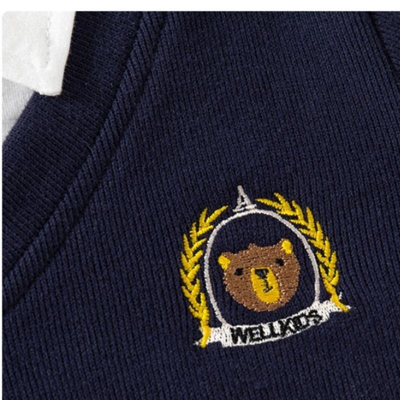 Spring New Baby Coats Children's Shirt Collar Sweatshirt, Boys' V-neck Tops Children's Clothes Fake Two Pieces Coat