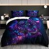3 Stück Für Galaxy Neon Jaguar Bettwäsche Bettbezug Set Böhmisches Jaguar Bettwäsche Tagesdecke Set Tier-Thema Bett Tagesdecke Set Mystisch