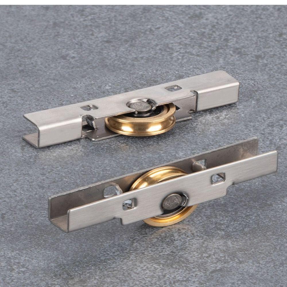Door Track Stainless Steel Glass Door Pulleys Roller Track Wheel Window Pulleys Downward Pulley Cabinet Door