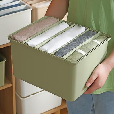 Multi-layer Large Capacity Clothes Storage Box Plastic Practical Adjustable Partition Clothes Storage Case for Home