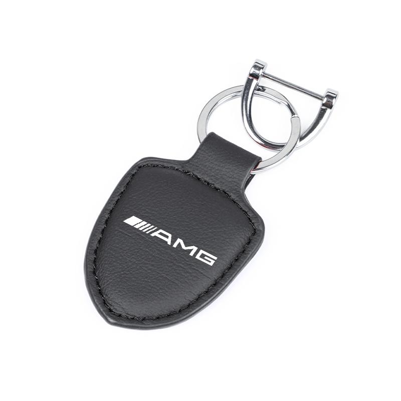 Portachiavi in pelle con emblema per auto, accessorio per Mercedes Benz AMG GLC GLE GLS CLA GLA GLB W213 W206 W205 W204 W212 GX2
