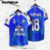 THAILAND Football Soccer V Neck Vintage Shirt National Elephant Logo Badge Map Unisex Men Women Training JERSEY Print Quick Dry Short Sleeve Uniform