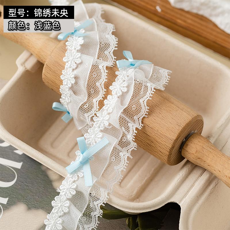 2Meters Doll Clothes Pet DIY Lace Trim Ribbon For Decorative Clothing Sewing Accessories Needlework Bow Fabric DIY Crafts Supply