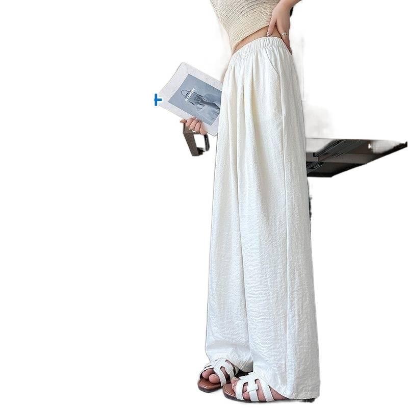 Women’s High-Waist Loose Wide-Leg Summer Pants - Lightweight Acetate Fabric