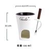 European Candle Cup Cheese Chocolate Melting Ceramic Mug Heating Food Ceramic Mug with Fork Creative Coffee Mug Tableware