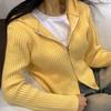 New Arrivals Open Run Slim Fit Knit Hooded Cardigan