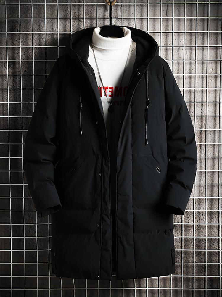 Men's Winter Hooded Mid-Length Plus Size Warm Coat