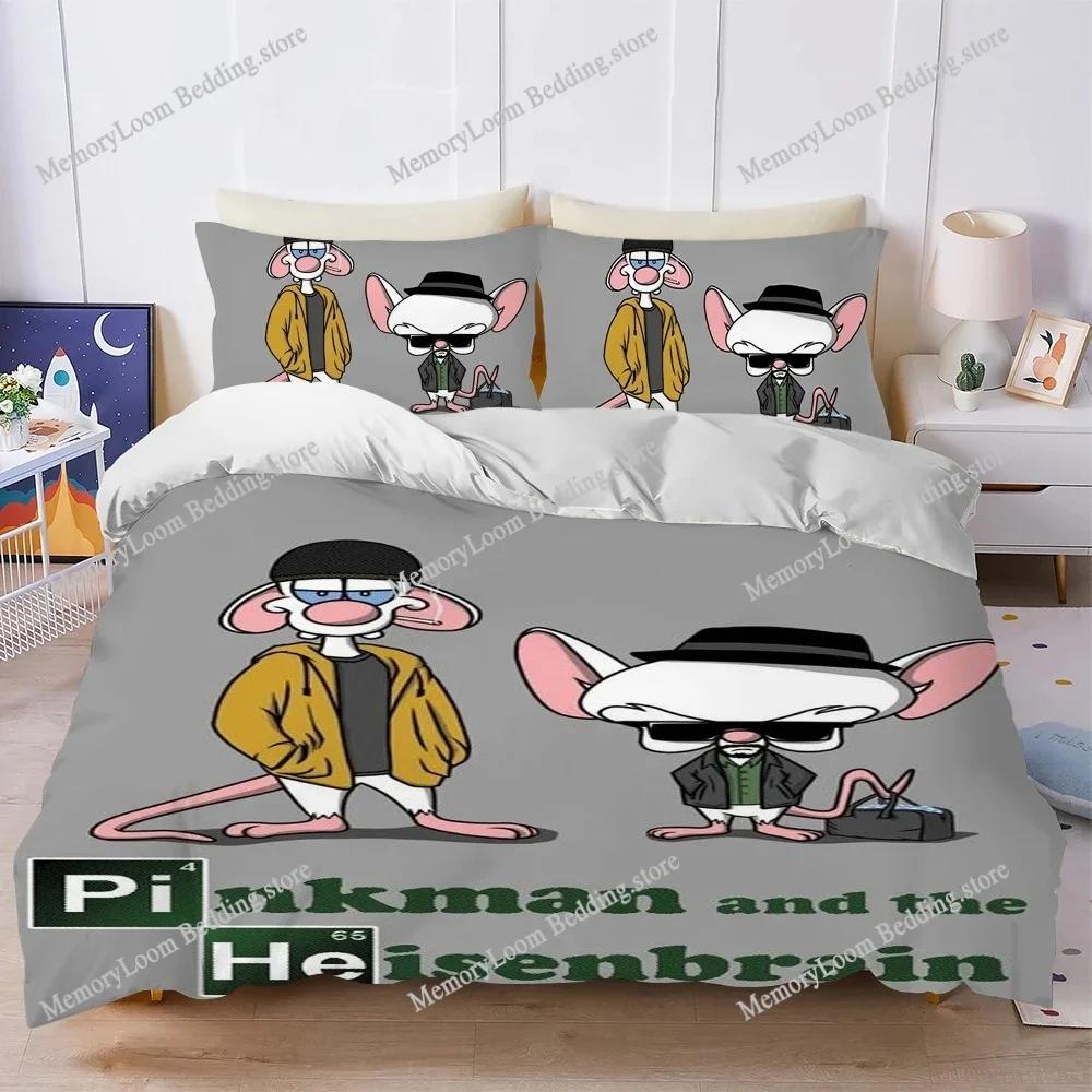 Pinky and the Brain Duvet Cover Set Home Style Bedding Soft Laundry Cotton Bed Student Dormitory Gift Home Textileextile963