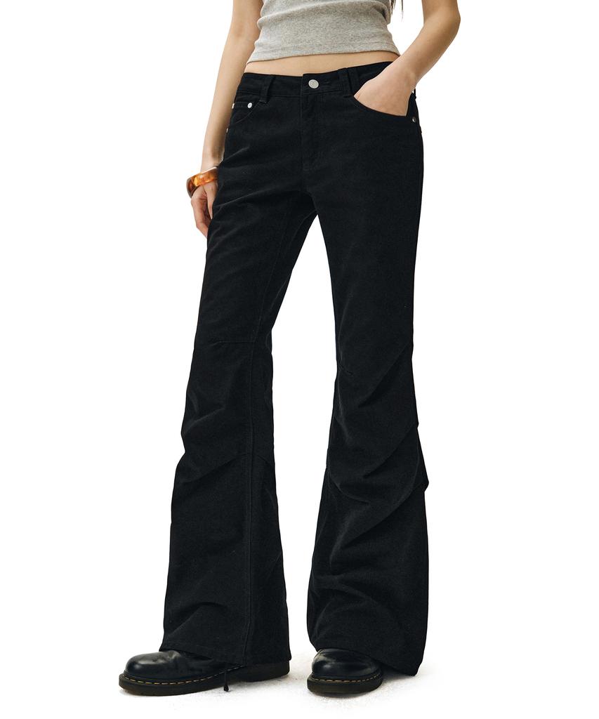 Deketeuumeon Flared Shirring Pants Dcwpt017Black