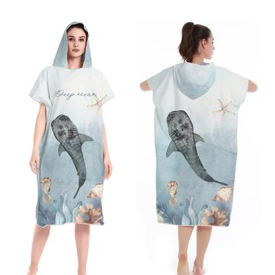 Knopen Stijl Grote Strandlaken Badlakens Sneldrogend Met Capuchon Poncho Wetsuit Volwassenen Kinderen Poncho Ouder-Kind Badjas voor Zwemmen Surfen