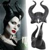 Urocza Maska Cosplay Czarownicy Maleficent 2 Władczyni Zła z Uderzającymi Czarnymi Rogami