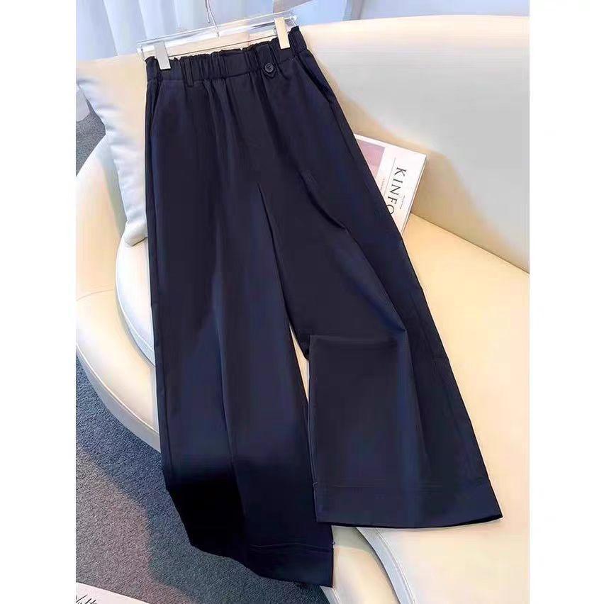 

2026 Women s High-Waisted Summer Tulip Pants - Lightweight, Stretchy, Breathable, Casual Korean Fashion M (suggested 80-105 jin) темно-синий